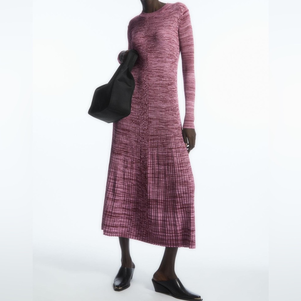 Mélange Ribbed Midi Dress